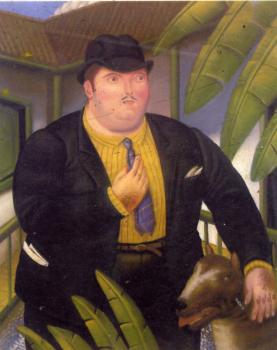 Fernando Botero : Man with Dog